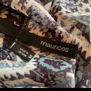 Maurice’s sheer blouse caged back detailing M